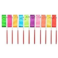 ZARRS Cintas de Baile-10 Pack Gimnasias Rítmicas Cinta 2M Niños Streamers con Varillas para Artístico Baton Twirling